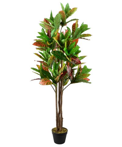 VIRIDIS Kwiat sztuczny Kroton 145cm w dniczce