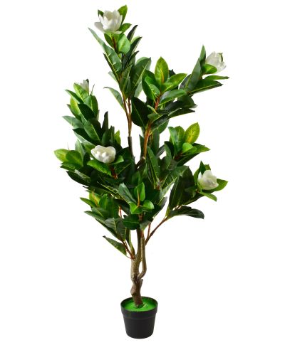 VIRIDIS Kwiat sztuczny 135cm w doniczce Magnolia 6 kwiatów