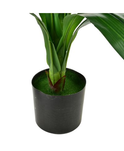VIRIDIS Kwiat sztuczny 80cm w doniczce czerwony kwiat Bromelia