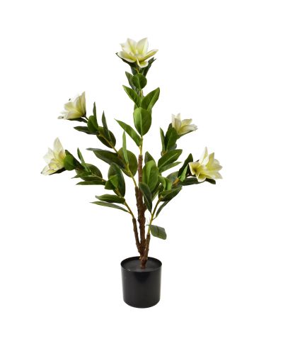 VIRIDIS Kwiat sztuczny 80cm w doniczce Magnolia