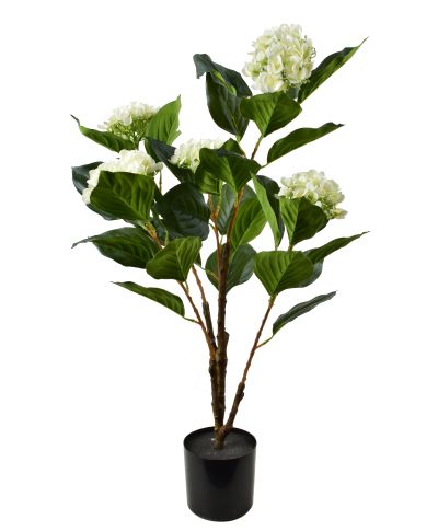 VIRIDIS Kwiat sztuczny Hortensja 80cm wdoniczce 5 kwiatków