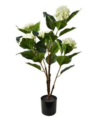 VIRIDIS Kwiat sztuczny Hortensja 80cm wdoniczce 5 kwiatków