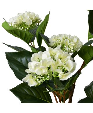 VIRIDIS Kwiat sztuczny Hortensja 80cm wdoniczce 5 kwiatków