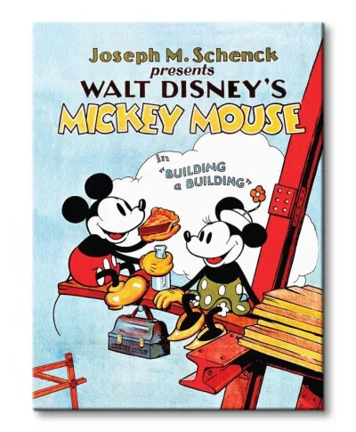 Mickey Mouse (Building A Building) - Obraz na płótnie