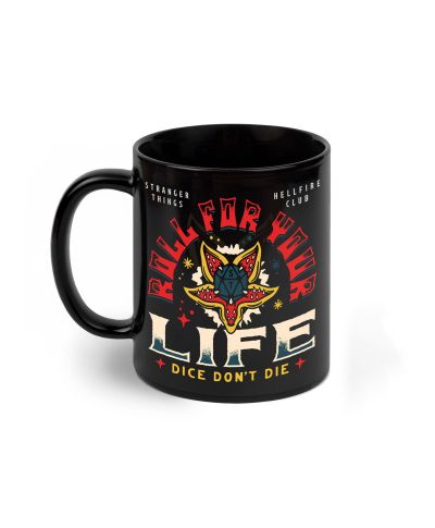 Stranger Things 4 Roll For Your Life - czarny kubek