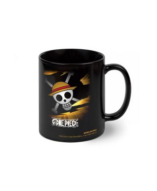 One Piece Straw Hat Logo - czarny kubek