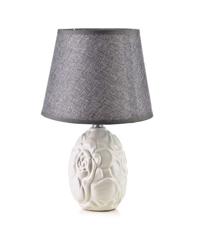 LETI GREY Lampa stołowa 11x20x31,5cm tłoczony kwiat