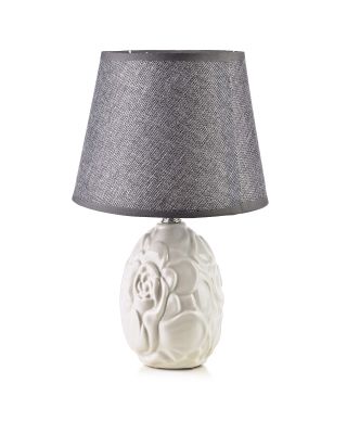 LETI GREY Lampa stołowa 11x20x31,5cm tłoczony kwiat