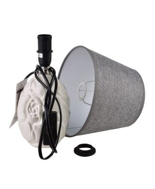 LETI GREY Lampa stołowa 11x20x31,5cm tłoczony kwiat