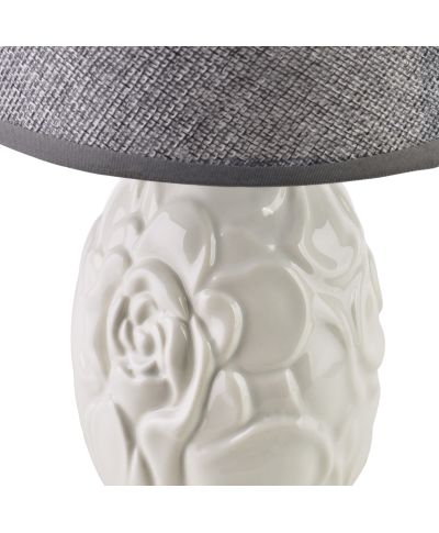 LETI GREY Lampa stołowa 11x20x31,5cm tłoczony kwiat