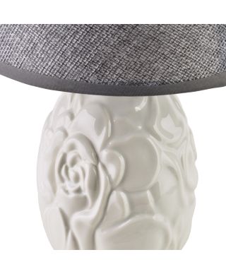 LETI GREY Lampa stołowa 11x20x31,5cm tłoczony kwiat