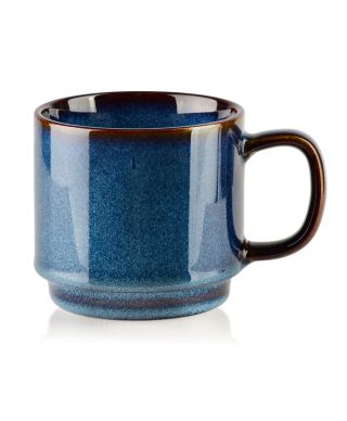 EVIE DARK BLUE Komplet 4 kubków na stojaku 4x370ml
