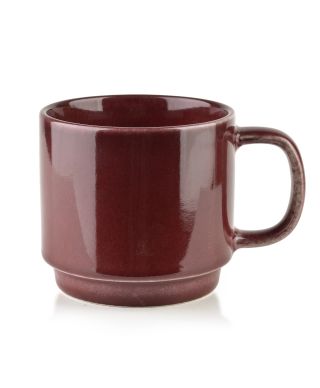 EVIE BURGUNDY Komplet 4 kubków na stojaku 4x370ml