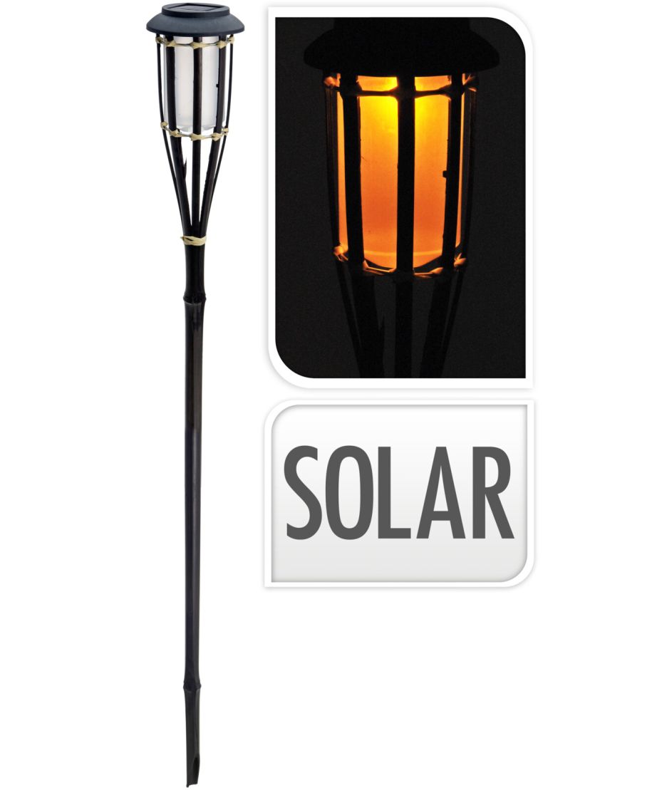 LAMPA SOLARNA 65CM CZARNY BAMBUS