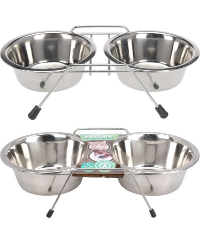 Zestaw misek na stojaku ze stali nierdzewnej 620 ml 2 szt.