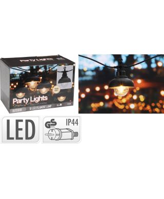 GIRLANDA OGRODOWA 10 ŻARÓWEK LED Z CZARNYM KLOSZEM 7,5CM PARTY LIGHTS