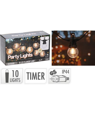 Łańcuch świetlny tarasowy z ABS 5 m 10 żarówek