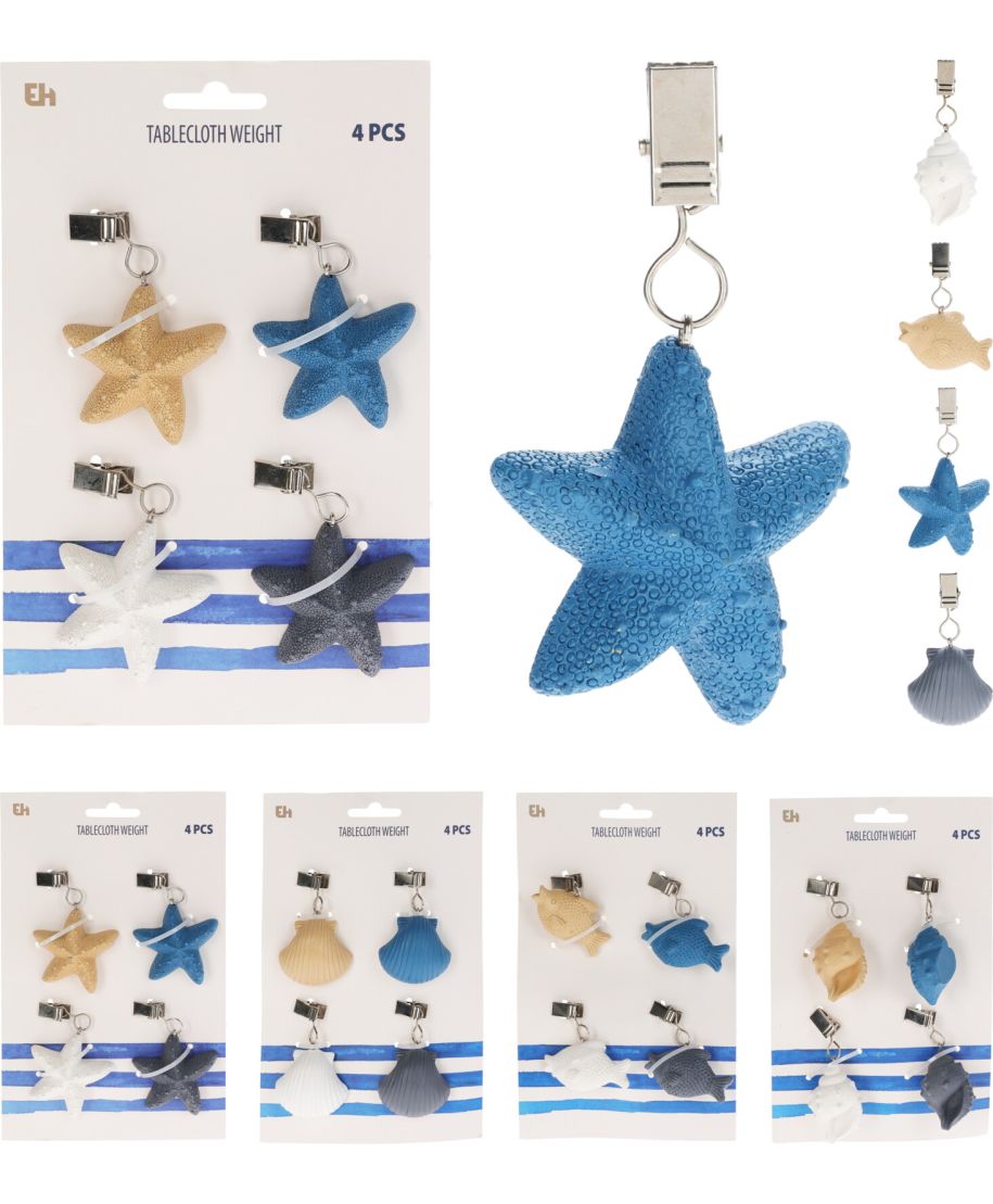 Dekoracyjne obciążniki do obrusów z polistonu 4 szt. 3 wzory do wyboru