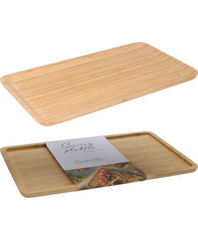 Prostokątna taca do serwowania z bambusa 43x25x1,8 cm