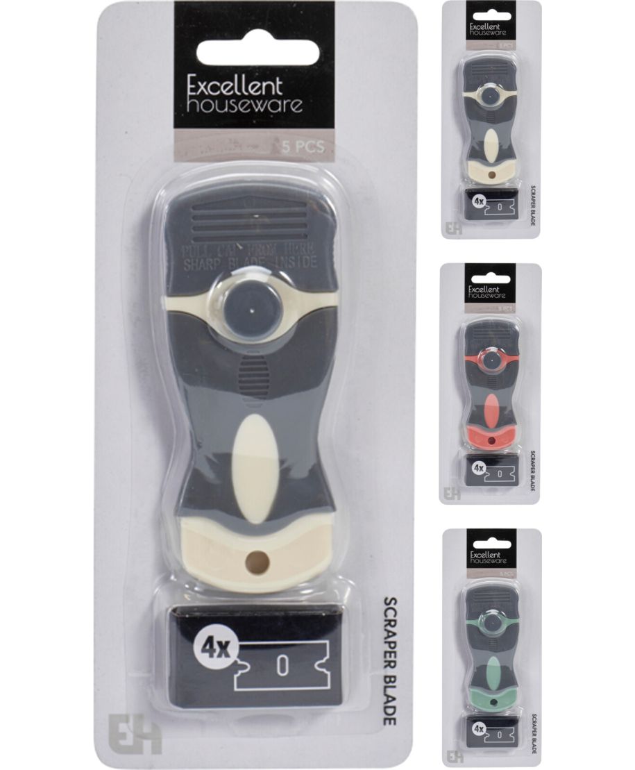 Skrobak do płyt z polipropylenu 11x4,5x1 cm 4 szt. 3 kolory do wyboru