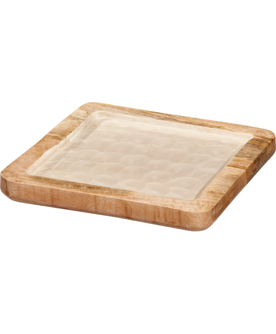 Taca kwadratowa do serwowania z drewna mango 20x20x2 cm
