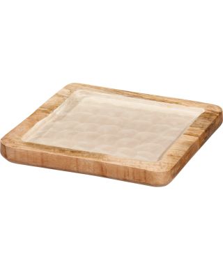 Taca kwadratowa do serwowania z drewna mango 20x20x2 cm
