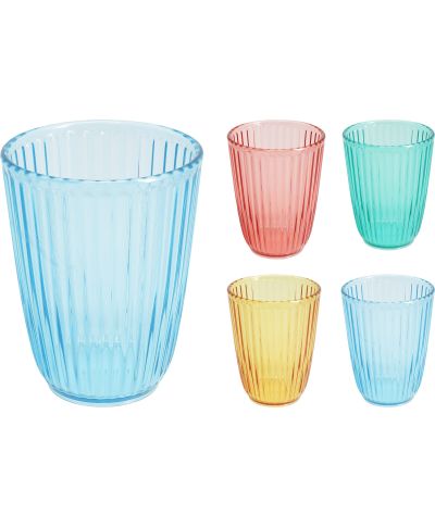 Szklanka nietłukąca z tworzywa AS 8x10,5 cm 300 ml 4 kolory do wyboru
