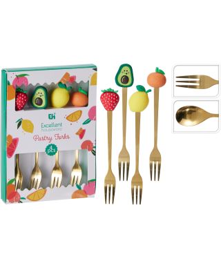 Uroczy zestaw widelczyków/łyżeczek ze stali nierdzewnej 14 cm 4 szt.