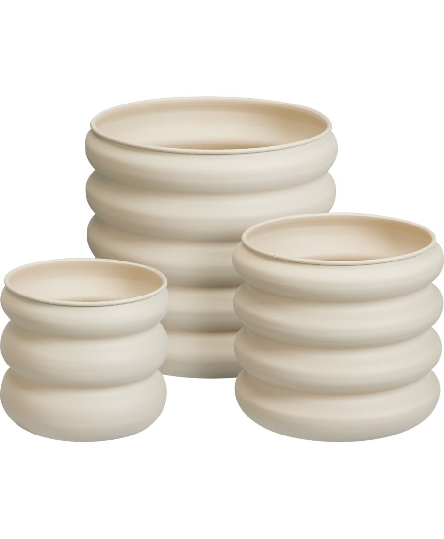 ZESTAW 3 OSŁONEK Z OCYNKOWANEJ BLACHY ŚMIETANKOWE