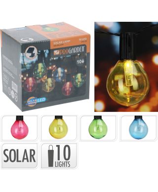 GIRLANDA OGRODOWA SOLARNA 10 ŻARÓWEK LED MULTIKOLOR