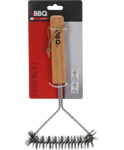 Szczotka do czyszczenia grilla ze stalii drewna 30x14 cm