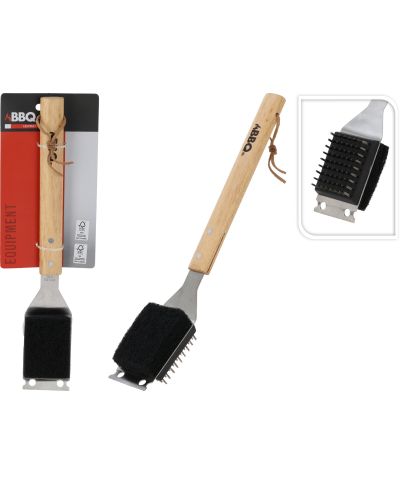 Szczotka do czyszczenia grilla ze stalinierdzewnej i drewna 39,5x9,1 cm