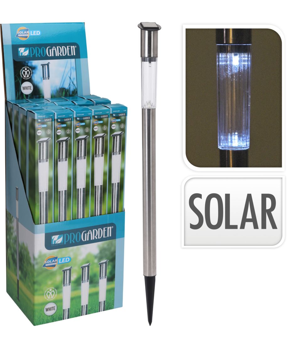 LAMPA SOLARNA ZE STALI NIERDZEWNEJ 70CMZIMNA BIEL