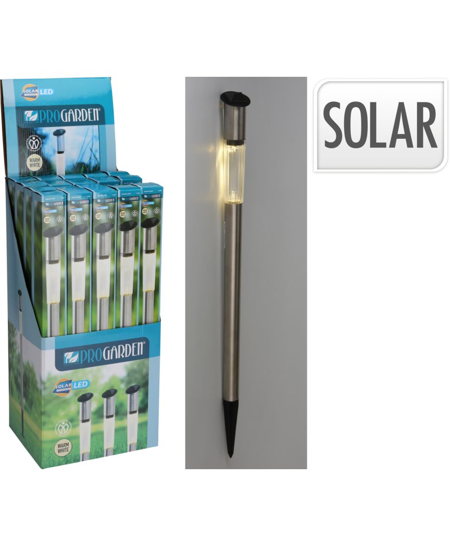 LAMPA SOLARNA ZE STALI NIERDZEWNEJ 70CMCIEPŁA BIEL