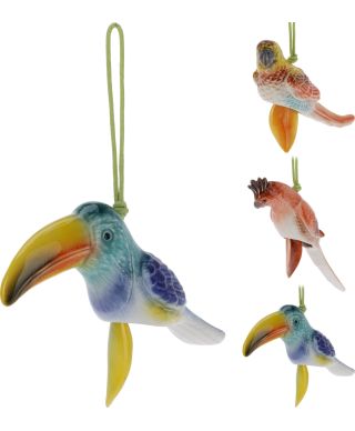 DZWONEK WIETRZNY PTAK Z PORCELANY 16CM 3 WZORY