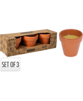 ZESTAW 3 ŚWIEC CYTRONELOWYCH Z WOSKU