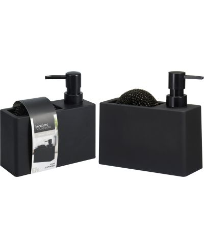 Dozownik do mydła z gąbką 320ml 16x15cm