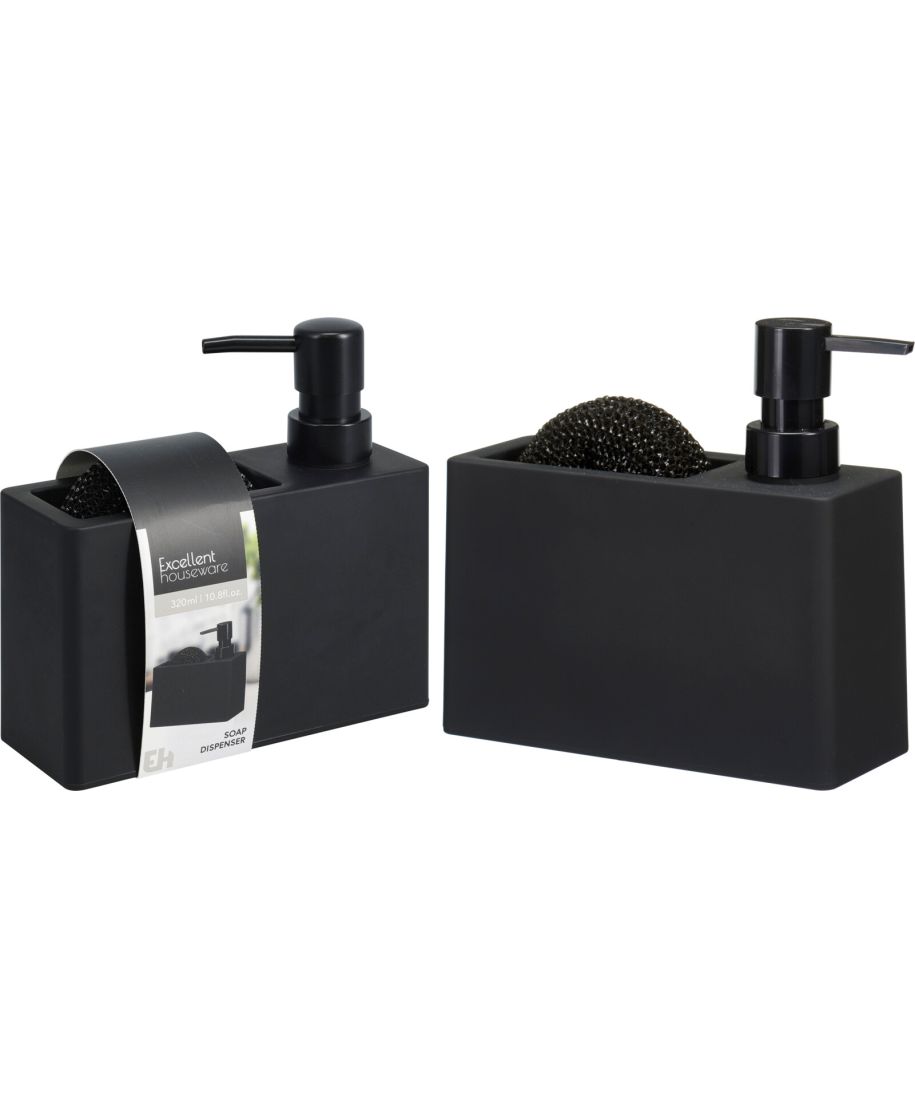 Dozownik do mydła z gąbką 320ml 16x15cm