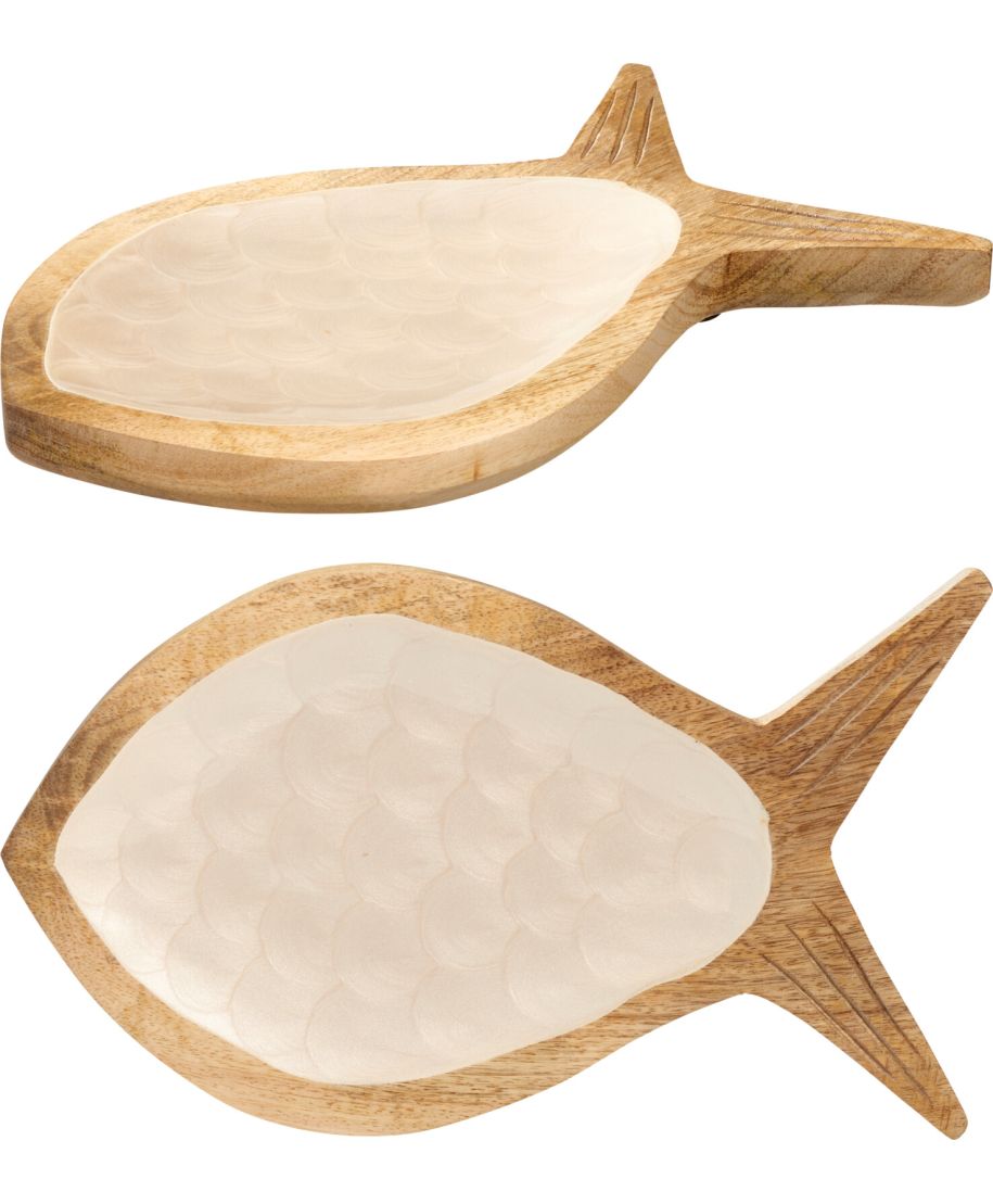 Taca w kształcie ryby z drewna mango 30x17,5x2 cm