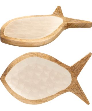 Taca w kształcie ryby z drewna mango 30x17,5x2 cm