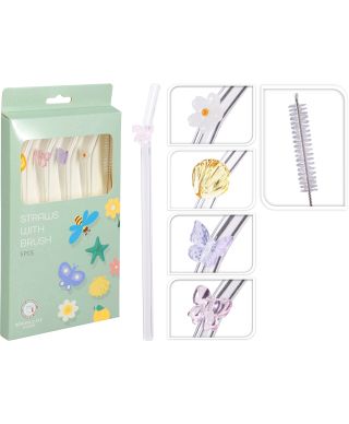 Słomki do picia ze szkła borokrzemowego20 cm 5 sztuk