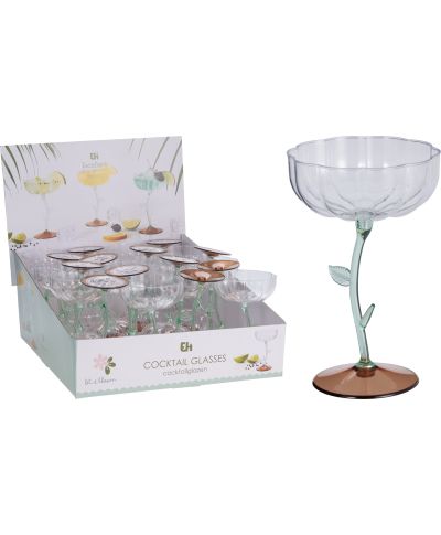 KIELISZEK Z TWORZYWA DO KOKTAJLI 16CM 2WZORY