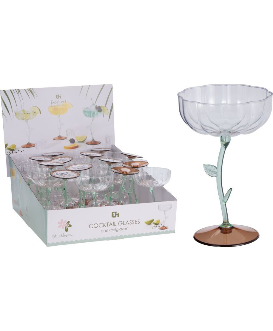 KIELISZEK Z TWORZYWA DO KOKTAJLI 16CM 2WZORY