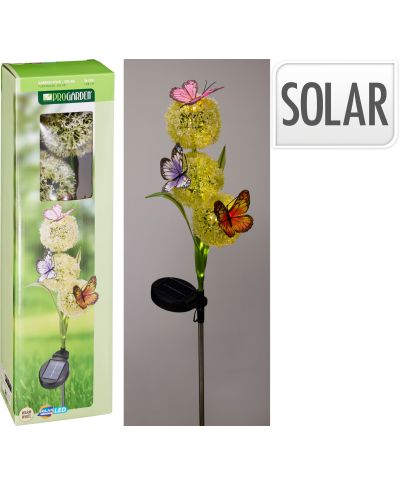 Lampa solarna ogrodowa z polipropylenu i metalu 12x8x68 cm