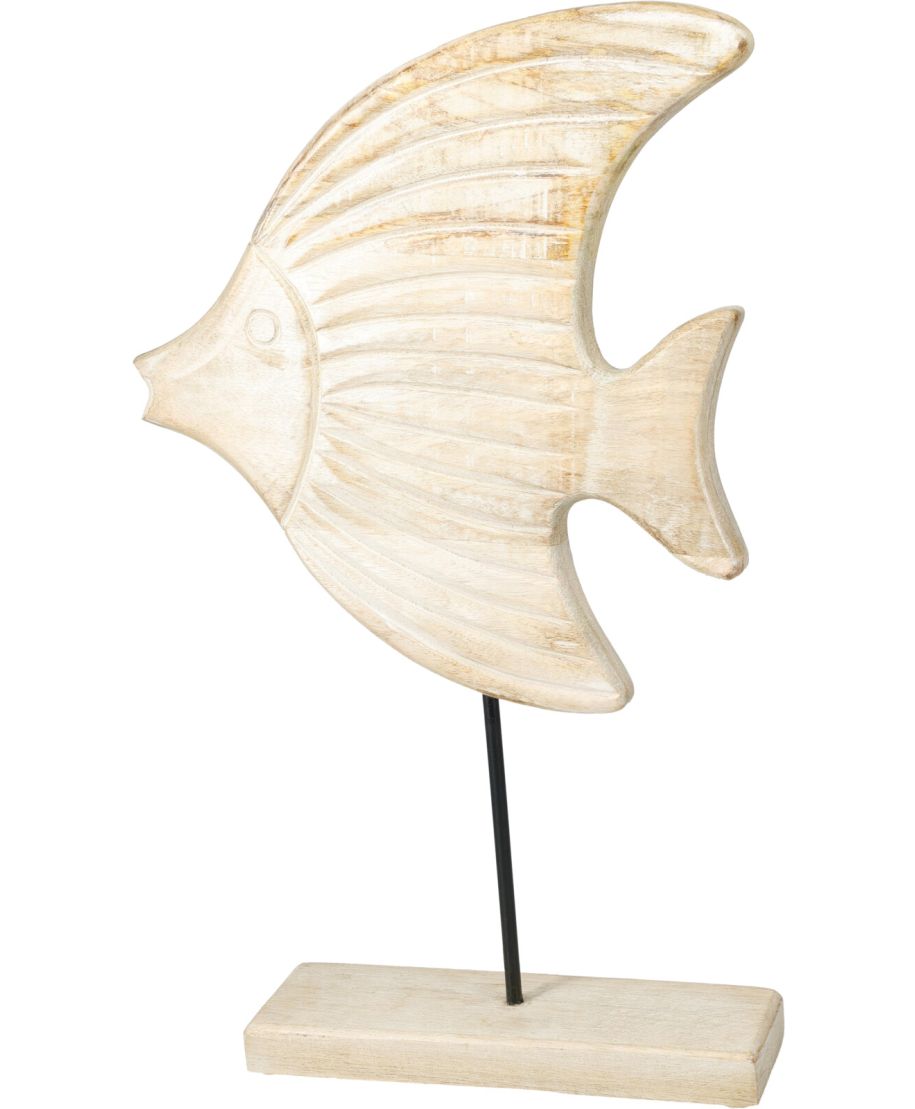 Figurka dekoracyjna ryba z drewna mango26x6x44 cm