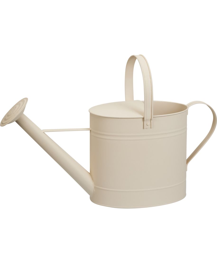 Duża konewka ogrodowa z ocynkowanego metalu 60 cm 7,5 L śmietankowa