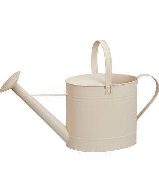 Duża konewka ogrodowa z ocynkowanego metalu 60 cm 7,5 L śmietankowa