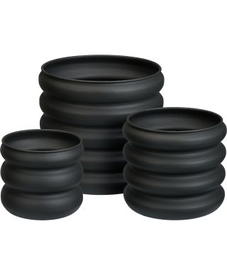 Zestaw 3 osłonek cynkowanych ciemny szary