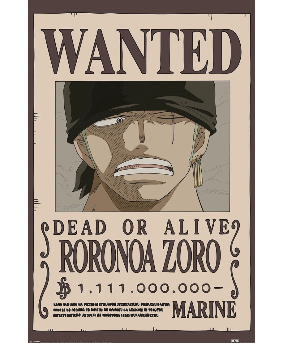 One Piece Wanted Zoro - plakat