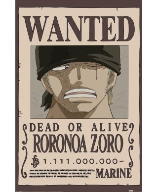 One Piece Wanted Zoro - plakat